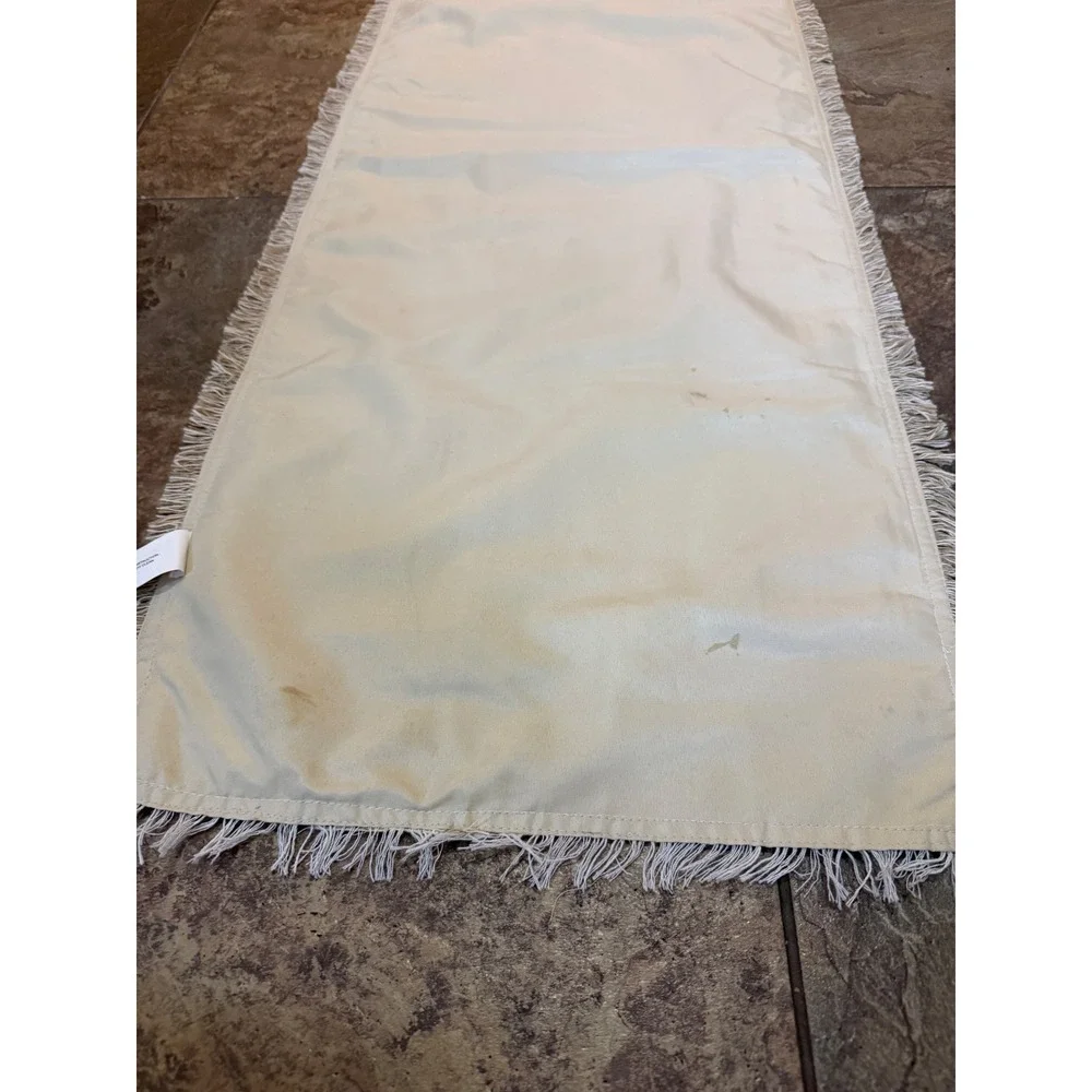 Boho Woven Fringed Table Runner Cream Tan Striped Farmhouse Decor 70 Inch